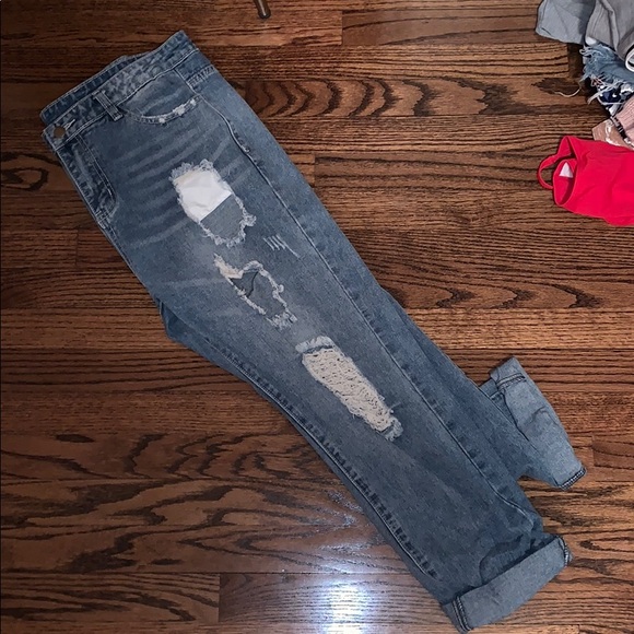 Ripped/Cuffed Mom Jeans - Picture 3 of 5